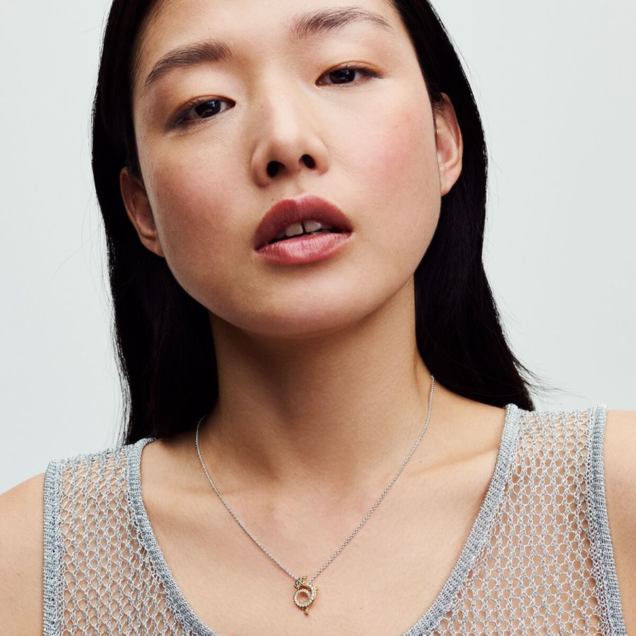 Pandora Two-tone Chinese Year of the Dragon Collier Necklace Renkli | 794-YIOMQD