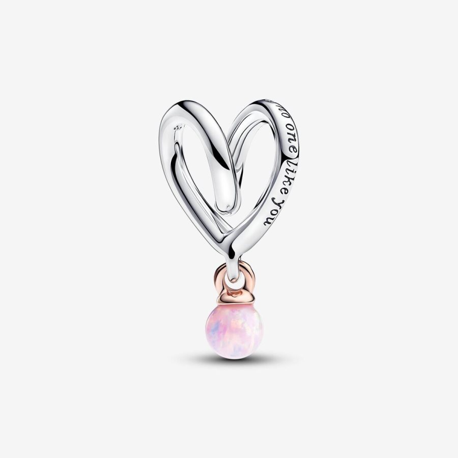 Pandora Two-tone Wrapped Heart Charm Renkli | 724-OQUBPD