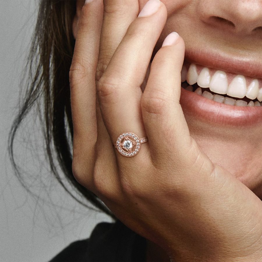 Pandora Vintage Circle Ring Pembe Altın | 139-QZNTAL