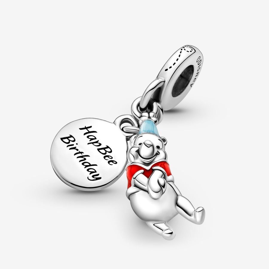 Pandora Winnie the Pooh Birthday Dangle Charm Gümüş | 946-UACDZV